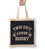 Rugby Union This Guy Loves Rugby Six Nations Logo Bez Çanta Uzun Saplı