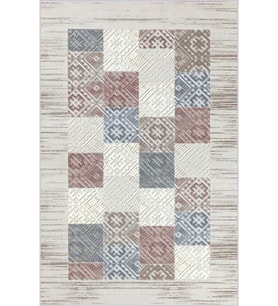 Eliana Home Baskılı, Yıkanabilir Kaymaz Taban Salon Halısı LNA0452 100x150 cm (Krem)