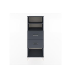 Hyperion Dolap 2 Raflı 2 Çekmeceli 60x44x163 Antrasit-Antrasit