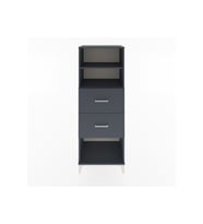 Hyperion Dolap 2 Raflı 2 Çekmeceli 60x44x163 Antrasit-Antrasit