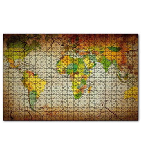 Cakapuzzle Küresel Isınma Çölleşme Dünya Haritası Puzzle Yapboz MDF (Ahşap) (120 Parça)