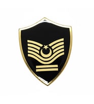 Minyatür Rütbe Astsubay Sağlık Sınıfı - Astsubay Kıdemli Başçavuş (Siyah Zemin JANDARMA) (Haki)