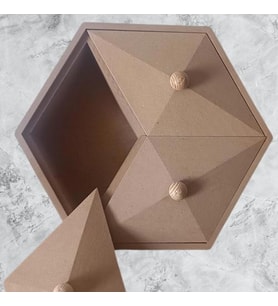 Hobi Adn 90251 Piramit Kutu Dekoratif Ahşap MDF HAM CNC Kesim El Yapım