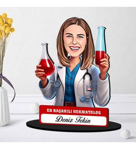 En Başarılı Kadın Hermatolog Hediye Karikatürlü Biblo