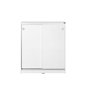 Diamond Sürgülü 5 Raflı Çok Amaçlı Dolap - Mat Beyaz 91x105x37 cm (GxYxD)