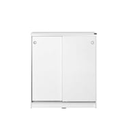 Diamond Sürgülü 5 Raflı Çok Amaçlı Dolap - Mat Beyaz 91x105x37 cm (GxYxD)