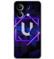 Xiaomi Redmi Note 13 Pro 5G Kılıf HD Desen Baskılı Kılıf - Dark Neon Yaprak U Harfi