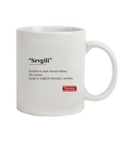 İsme Özel Kupa Bardak - Sevgili'nin Tanımı Temalı (Beyaz)