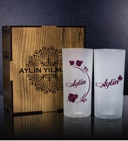 eJOYA Kişiye Özel Kutusunda 2'li Rakı Bardağı Hediye Seti 107182 (Krem)