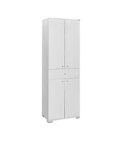 Adore Mobilya Diamond 4 Kapaklı Tek Çekmeceli Dolap-Parlak Lake Beyaz 60x187x38 cm (GxYxD)
