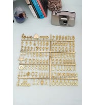 Şık Gold Renkli Harf Seti, Kişiselleştirilmiş Dekorasyon ve Hediye