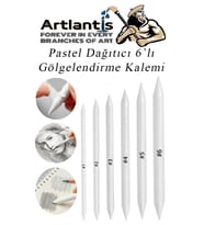 Pastel Dağıtıcı Gölgelendirme Kalemi 6 Lı 1 Paket Kaynaştırma Kalemi Kara Kalem Dağıtıcı Kalem Kağıt Kalem (Beyaz)
