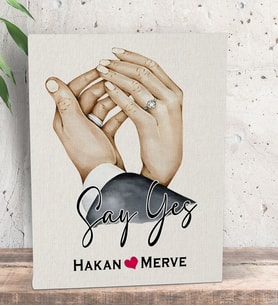 BK Gift Kişiye Özel Sevgili El Ele Tasarımlı Kanvas Tablo-4, Sevgiliye Hediye, Sevgililer Günü Hediyesi