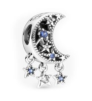 Nur Silver Yıldız ve Yeni Ay Gümüş Charm NUR-BL00312