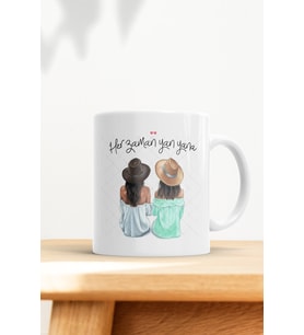 2 Arkadaşa Özel Her Zaman Yan Yana Kupa Bardak