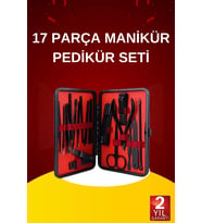 17 Parça El Ayak Bakım Seti Tırnak Temizleme Manikür Pedikür Cımbız Törpü Tırnak Makası