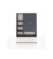 Arges Dolap 8 Raflı 4 Çekmeceli 2 Kapaklı 132x30x195 Antrasit-Antrasit/Aytaşı