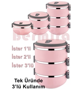 3 Katlı Yemek Termosu Sefer Tası Saklama Kabı