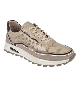 Voyager Hakiki Deri Yazlık Erkek Spor Ayakkabı Sneaker VOY-684 BEJ