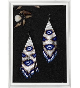 HANDMADE NAZAR MOTİFLİ TASARIM BONCUK KÜPE