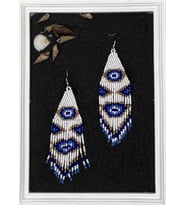 HANDMADE NAZAR MOTİFLİ TASARIM BONCUK KÜPE