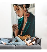 Sigara İçen Seksi Kadın Duvar Örtüsü-7921