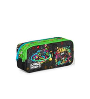 CORAL HIGH 31058 SİYAH GAME DESENLİ İKİ BÖLMELİ KALEM ÇANTASI