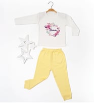 Pia Baby GL2004 İsme Özel Çocuk Pijama Takımı 1-8 Yaş (Sarı)