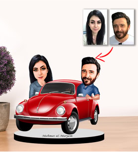 Kisiye Özel Karikatür ÇİFT, sevgili Biblo