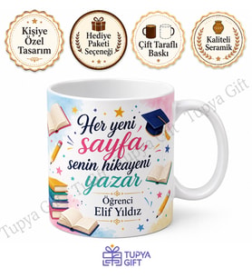 Karne Hediyesi Öğrenciye Özel Baskılı Kupa Bardak Motivasyon Hediyesi