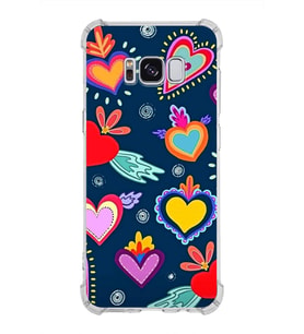 PrintiFy Samsung Galaxy S8 Plus Uyumlu Retro Color 3 Baskılı Şeffaf Köşe Korumalı Antişok Kılıf
