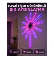 Mey İthalat® Dekoratif RGB Fireworks LED Duvar Işığı Çok Renkli Telefon Kontrollü LED Aydınlatma