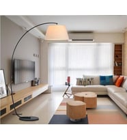 RİOLİGHT HAREKETLİ KUMAŞ KREM BAŞLIK METAL GÖVDE LAMBADER (Siyah)
