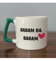 Babam Da Babam Baskılı Yeşil Kulplu D Kupa