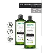 2 Adet Doğal Saç Dökülmesine Karşı Siyah Sarımsaklı Tuzsuz Şampuan 400 ml