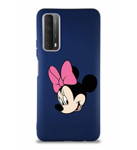 Huawei Y7A Soft Premier Kapak Minnie Mouse-B Tasarımlı Silikon Kılıf - Lacivert (Şeffaf)