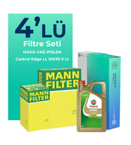 MANN BMW 1.16D Filtre Bakım Seti Castrol Motor Yağlı (2015-2019) 4 Lü