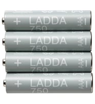 LADDA HR03 AAA 1.2V, Pil kapasitesi: 750 mAh. şarj edilebilir pil