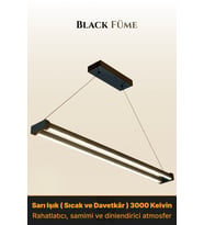 Vega Füme Doğal Işık 4000K Lineer LED Sarkıt Avize – Kumandalı Dim Edilebilir – Aşağı Işık (Silver)