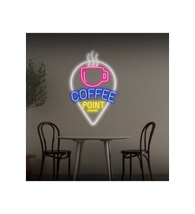 COFFEE POINT Yazılı ve Şekilli Neon Tabela