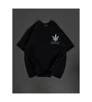 Unisex Bisiklet Yaka Baskılı Oversize T-Shirt - Siyah