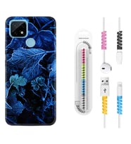 Realme C11 C21 C21Y C25Y C11 2021 Kılıf Kablo Koruma Spiral Silikon Blue Foid 1628