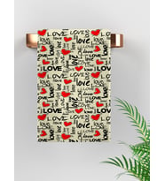 EraysHome  Hediyelik Love Desenli El Havlusu