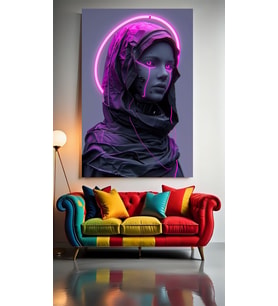 MODERN NEON TONLARDA KADIN GÖRSELİ V1 Ev Duvar Salon Güzellik Salonu Ofis Dükkan Dekarasyon Kanvas Tablo (Çok Renkli)