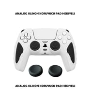 Ps5 Dualsense Koruyucu Silikon Kılıf + Analog silikon Koruyucu (Beyaz)