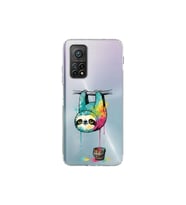 Xiaomi Mi 10 T ile Uyumlu Splash Tembel Hayvan Tasarımlı Şeffaf Silikon Kılıf
