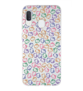 Samsung Galaxy A20e  Uyumlu Kapak Hello Kitty Tasarımlı Şeffaf Silikon Kılıf