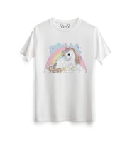 Unicorn Dijital Baskılı Resimli Beyaz Tshirt