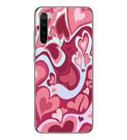 Redmi Note 8 Uyumlu Kalp Desenli Şeffaf Telefon Kılıfı
