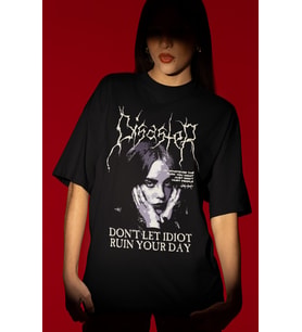 Tasarım Billie Eilish Şarkıcı Baskılı Unisex Oversize Tişört